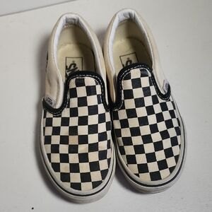 Vans Kids Black and White Checkered Slip-On Sneakers